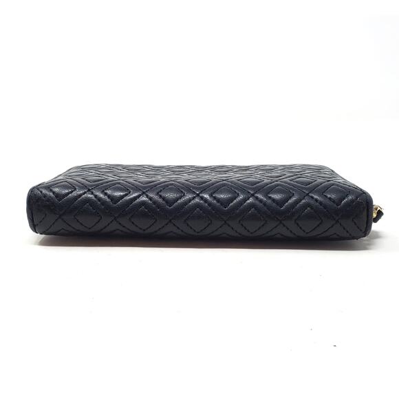 Tory Burch Fleming Zip Continental Wallet Quilted Soft Leather Black One Size - Picture 4 of 12